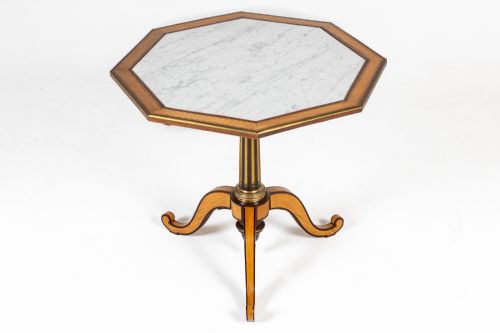 late 18thearly 19th century octagonal guridon with marble top - CATEGORY: ANTIQUE TABLES - DATED 18TH CENTURY