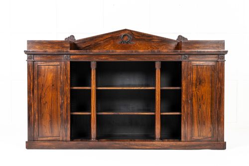 early 19th century english rosewood bookcaseside cabinet - CATEGORY: ANTIQUE SIDEBOARDS - DATED 19TH CENTURY