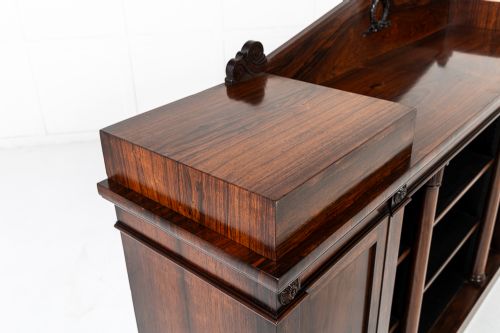 EARLY 19TH CENTURY ENGLISH ROSEWOOD BOOKCASESIDE CABINET - ADDITIONAL PHOTO 4