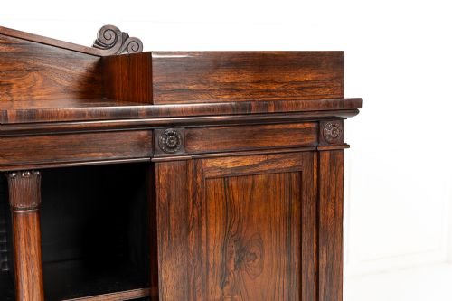 EARLY 19TH CENTURY ENGLISH ROSEWOOD BOOKCASESIDE CABINET - ADDITIONAL PHOTO 6