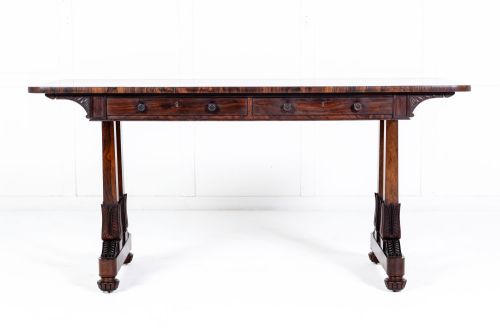 19TH CENTURY ENGLISH REGENCY ROSEWOOD LIBRARY TABLE - ADDITIONAL PHOTO 1