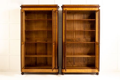 PAIR OF 19TH CENTURY FRENCH BURR MAPLE BOOKCASESDISPLAY CABINETS - ADDITIONAL PHOTO 8