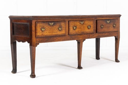 18th century george iii english oak dresser base - CATEGORY: ANTIQUE SIDEBOARDS - DATED GEORGIAN