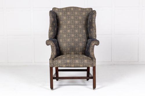 18th century george iii mahogany wing chair - CATEGORY: ANTIQUE CHAIRS - DATED GEORGIAN