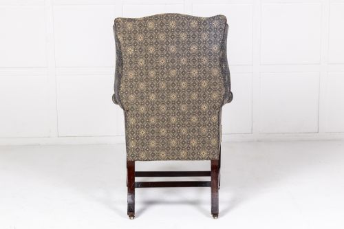 18TH CENTURY GEORGE III MAHOGANY WING CHAIR - ADDITIONAL PHOTO 5