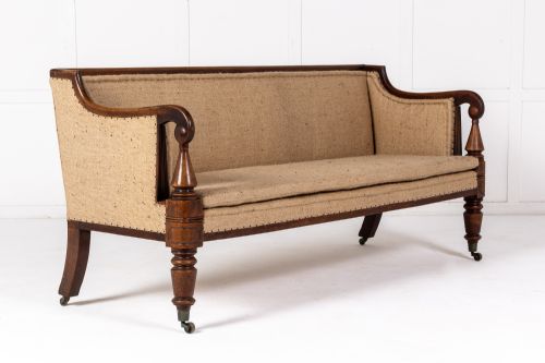 19th century english regency mahogany sofa - CATEGORY: ANTIQUE SOFAS - DATED REGENCY