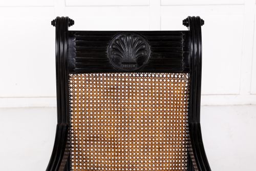 LARGE 19TH CENTURY ANGLOINDIAN EBONY LIBRARY ARMCHAIR - ADDITIONAL PHOTO 1
