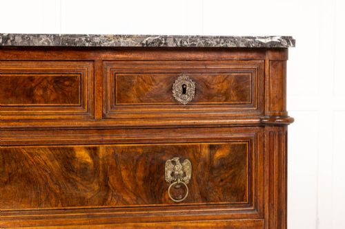 18TH CENTURY FRENCH WALNUT COMMODE WITH MARBLE TOP - ADDITIONAL PHOTO 1