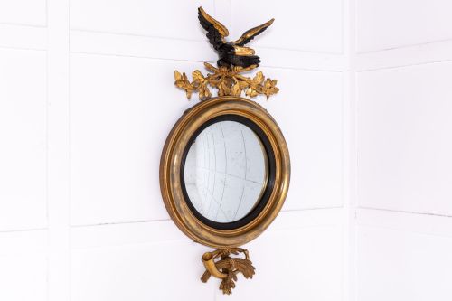 19TH CENTURY REGENCY GILT CONVEX MIRROR - ADDITIONAL PHOTO 3