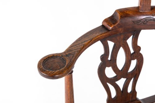 LATE 18TH CENTURY ENGLISH OAK CORNER CHAIR - ADDITIONAL PHOTO 4