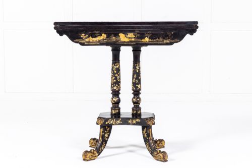 19TH CENTURY CHINESE EXPORT LACQUER GAMES TABLE - ADDITIONAL PHOTO 1