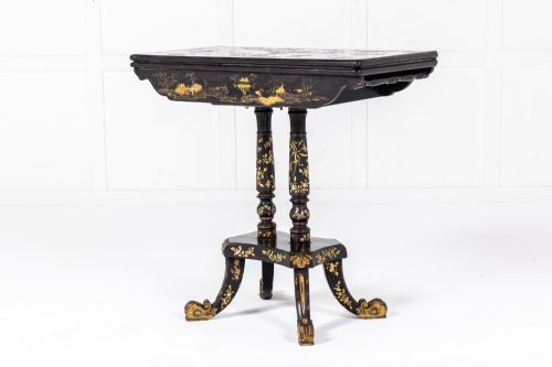 19TH CENTURY CHINESE EXPORT LACQUER GAMES TABLE - ADDITIONAL PHOTO 9