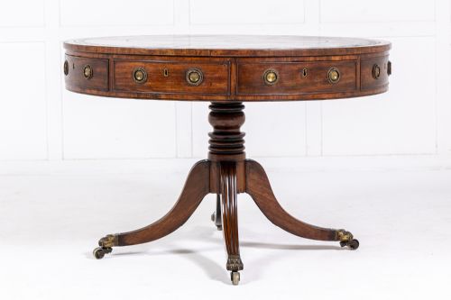 19th century english regency mahogany drum table - CATEGORY: ANTIQUE TABLES - DATED 19TH CENTURY