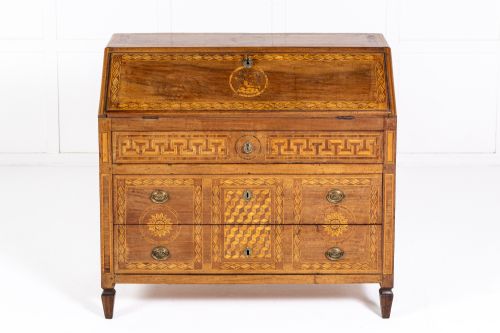 LATE 18TH CENTURY ITALIAN INLAID WALNUT BUREAU - ADDITIONAL PHOTO 1