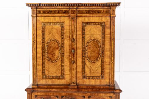 LATE 18TH CENTURY GERMAN WALNUT AND MARQUETRY CABINET - ADDITIONAL PHOTO 1