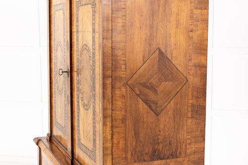 LATE 18TH CENTURY GERMAN WALNUT AND MARQUETRY CABINET - ADDITIONAL PHOTO 4