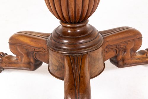19TH CENTURY FRENCH MAHOGANY GURIDONCENTRE TABLE WITH MARBLE TOP - ADDITIONAL PHOTO 4