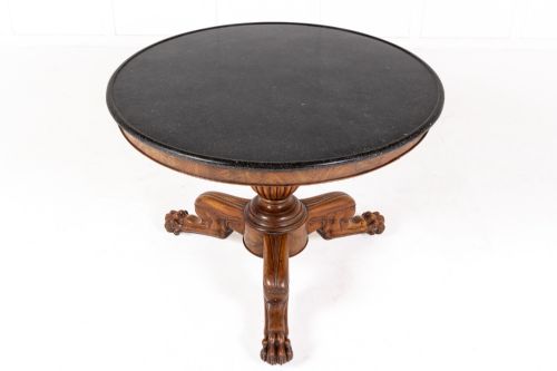 19TH CENTURY FRENCH MAHOGANY GURIDONCENTRE TABLE WITH MARBLE TOP - ADDITIONAL PHOTO 7