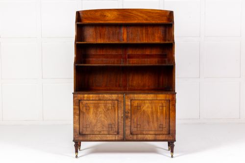19TH CENTURY ENGLISH REGENCY MAHOGANY WATERFALL BOOKCASE - ADDITIONAL PHOTO 1