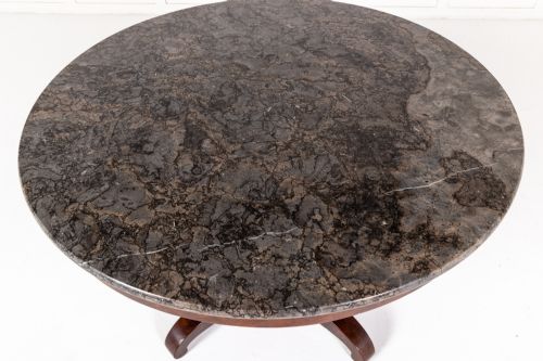 19TH CENTURY FRENCH MAHOGANY GURIDON WITH MARBLE TOP - ADDITIONAL PHOTO 4