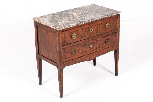 18TH CENTURY FRENCH LOUIS XVI WALNUT COMMODE WITH MARBLE TOP - ADDITIONAL PHOTO 5