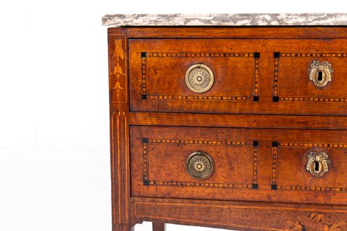 18TH CENTURY FRENCH LOUIS XVI WALNUT COMMODE WITH MARBLE TOP - ADDITIONAL PHOTO 6