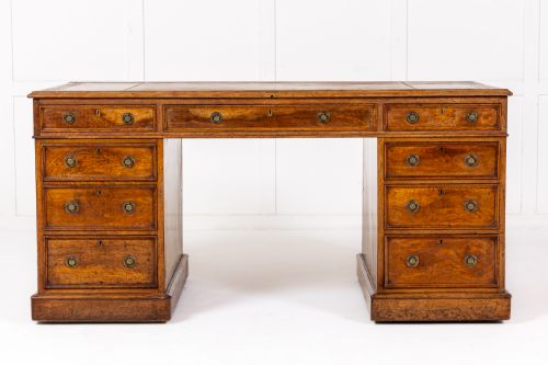 19th century pollard oak partners desk - CATEGORY: ANTIQUE DESKS - DATED 19TH CENTURY