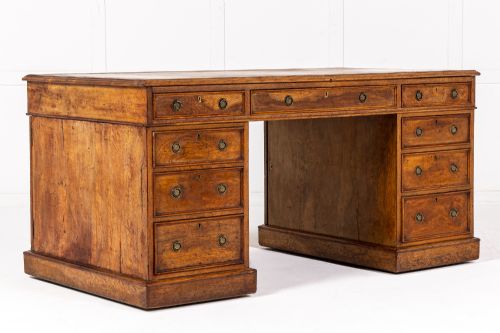 19TH CENTURY POLLARD OAK PARTNERS DESK - ADDITIONAL PHOTO 7
