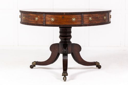 19th century english regency mahogany drum table - CATEGORY: ANTIQUE TABLES - DATED 19TH CENTURY