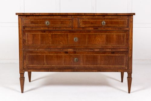 18th century italian cherry and walnut commode - CATEGORY: ANTIQUE CHEST OF DRAWERS - DATED 18TH CENTURY