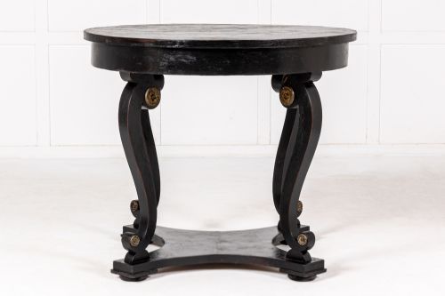 EARLY 19TH CENTURY ITALIAN EBONISED CENTRE TABLE - ADDITIONAL PHOTO 1