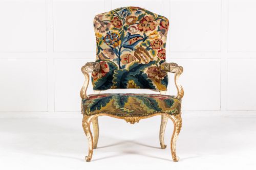 large 19th century italian open armchair - CATEGORY: ANTIQUE CHAIRS - DATED 19TH CENTURY