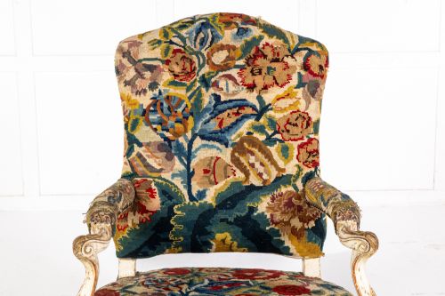 LARGE 19TH CENTURY ITALIAN OPEN ARMCHAIR - ADDITIONAL PHOTO 1