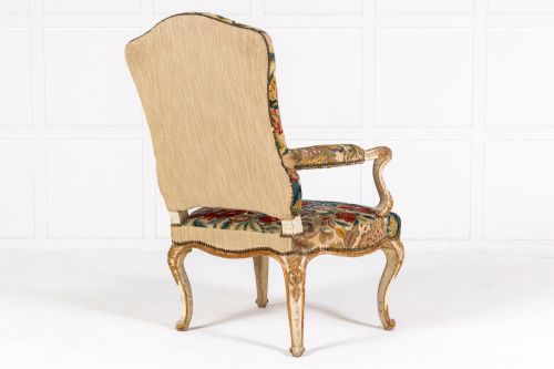 LARGE 19TH CENTURY ITALIAN OPEN ARMCHAIR - ADDITIONAL PHOTO 9