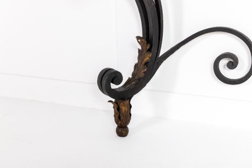 19TH CENTURY FRENCH WROUGHT IRON CONSOLE TABLE - ADDITIONAL PHOTO 2