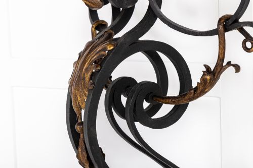 19TH CENTURY FRENCH WROUGHT IRON CONSOLE TABLE - ADDITIONAL PHOTO 3