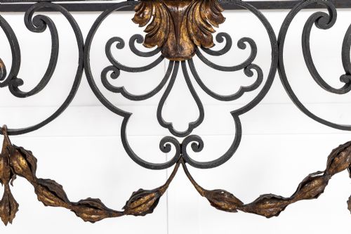 19TH CENTURY FRENCH WROUGHT IRON CONSOLE TABLE - ADDITIONAL PHOTO 4