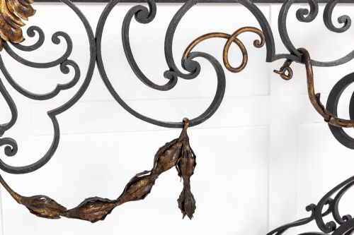 19TH CENTURY FRENCH WROUGHT IRON CONSOLE TABLE - ADDITIONAL PHOTO 6