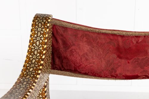 19TH CENTURY ANDALUCIA INLAID FOLDING CHAIR - ADDITIONAL PHOTO 1