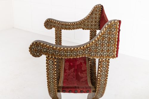 19TH CENTURY ANDALUCIA INLAID FOLDING CHAIR - ADDITIONAL PHOTO 5