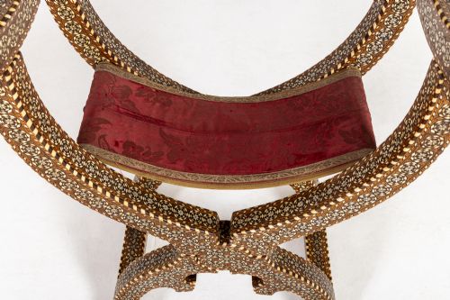 19TH CENTURY ANDALUCIA INLAID FOLDING CHAIR - ADDITIONAL PHOTO 6