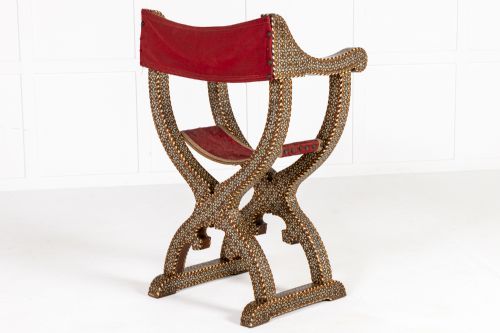 19TH CENTURY ANDALUCIA INLAID FOLDING CHAIR - ADDITIONAL PHOTO 7