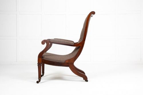 19TH CENTURY ENGLISH REGENCY ROSEWOOD ARMCHAIR - ADDITIONAL PHOTO 1