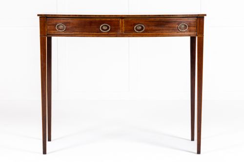 late 18th century english mahogany bow fronted side table - CATEGORY: ANTIQUE TABLES - DATED 18TH CENTURY