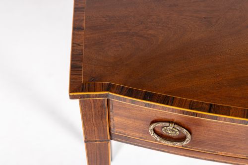 LATE 18TH CENTURY ENGLISH MAHOGANY BOW FRONTED SIDE TABLE - ADDITIONAL PHOTO 3