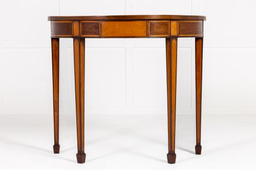 19th century english demi lune mahogany side table - CATEGORY: ANTIQUE TABLES - DATED 19TH CENTURY