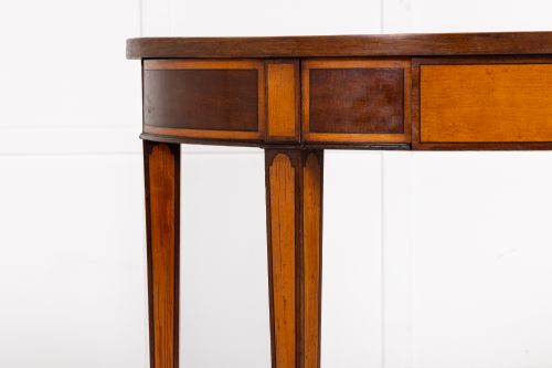 19TH CENTURY ENGLISH DEMI LUNE MAHOGANY SIDE TABLE - ADDITIONAL PHOTO 1