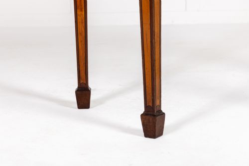 19TH CENTURY ENGLISH DEMI LUNE MAHOGANY SIDE TABLE - ADDITIONAL PHOTO 3