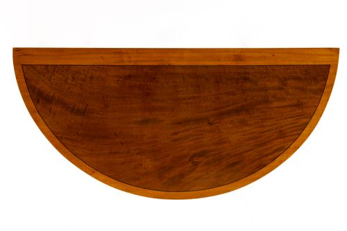 19TH CENTURY ENGLISH DEMI LUNE MAHOGANY SIDE TABLE - ADDITIONAL PHOTO 4