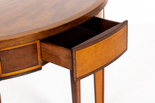 19TH CENTURY ENGLISH DEMI LUNE MAHOGANY SIDE TABLE - ADDITIONAL PHOTO 8
